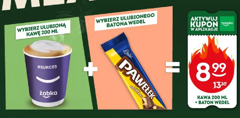 Zestaw kawa Żabka 200 ml + baton E.Wedel promocja w Żabka