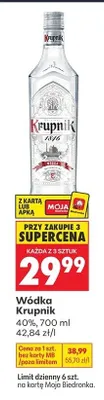 Wódka Krupnik 40% promocja w Biedronka