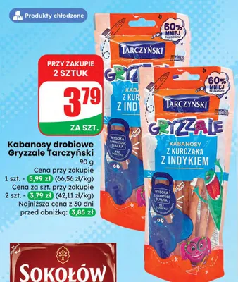 Kabanosy drobiowe Gryzzale promocja w Dino