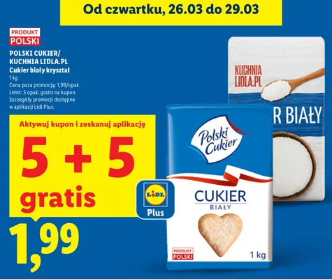 Cukier biały kryształ promocja w Lidl