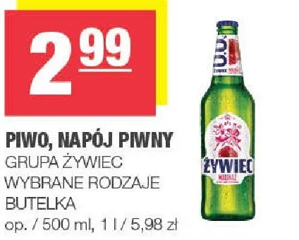 Piwo wybrane rodzaje promocja w SPAR