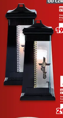 Znicz szklany Krzyż bez wkładu promocja w Kaufland