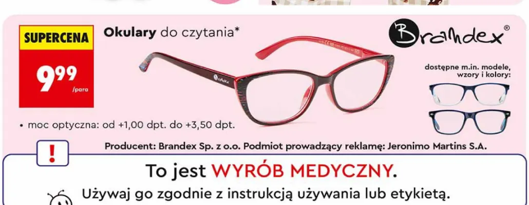 Okulary do czytania Brandex promocja w Biedronka
