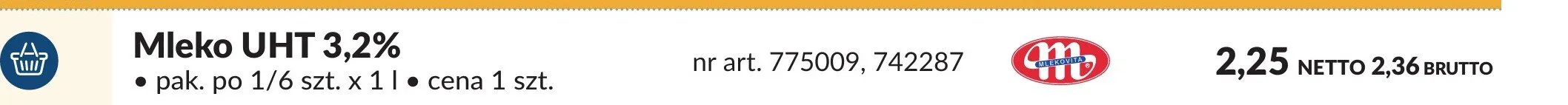 Mleko UHT 3,2% promocja w Makro