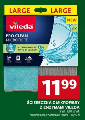 Ściereczka z mikrofibry z enzymami Pro Clean Microfibre promocja w Stokrotka