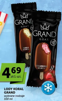 Lody Koral Grand vanilla ice cream promocja w Euro Sklep