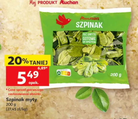 Szpinak myty Auchan promocja w Auchan