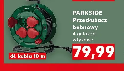 Przedłużacz bębnowy 4 gniazda wtykowe Parkside promocja w Kaufland