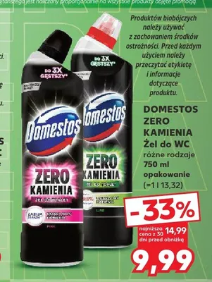 Żel do WC Domestos Zero Kamienia promocja w Kaufland