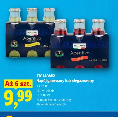 Napój ITALIAMO Aperitivo Lemon Flavour 6-pak 98ml promocja w Lidl