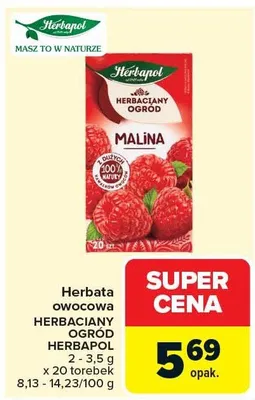 Herbata owocowa herbaciany ogród malina promocja w Carrefour