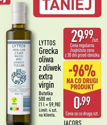 Oliwa z oliwek extra vergine Basso promocja w Aldi