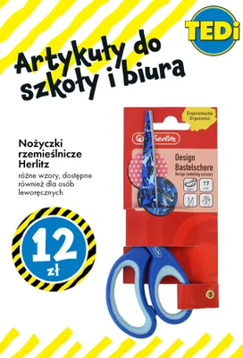 Nożyczki rzemieślnicze różne wzory, dostępne również dla osób leworęcznych promocja w Tedi