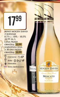 Wino białe Mogen David Moscato promocja w Dino
