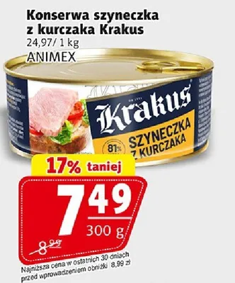 Konserwa szynka z kurczaka 300g promocja w Prim Market
