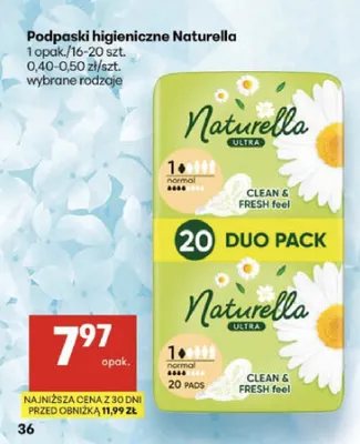 Podpaski higieniczne Naturella Ultra Duo Pack promocja w Delikatesy Centrum