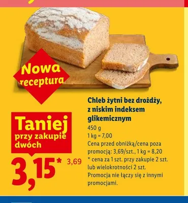 Chleb żytni bez drożdży z niskim indeksem glikemicznym promocja w Lidl
