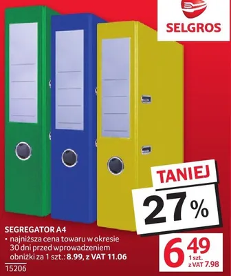 Segregator A4 promocja w Selgros