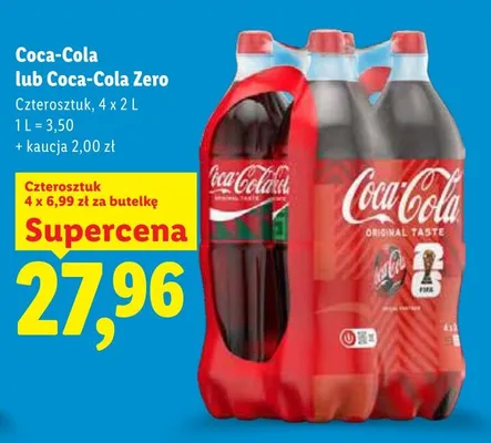 Napój gazowany Coca-Cola Zero 4-pak promocja w Lidl