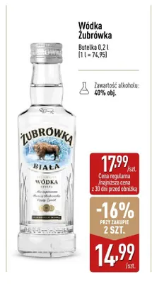 Wódka Żubrówka promocja w Aldi