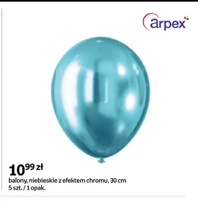 Balony niebieskie z efektem chromu 30 cm Arpex 5-pak promocja w Empik