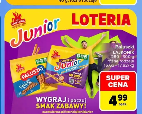 Paluszki Junior Lajkonik promocja w Carrefour Market