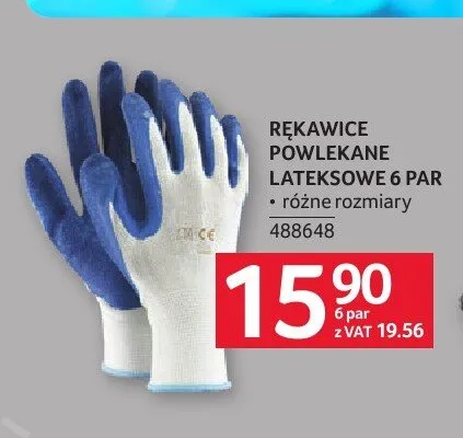 Rękawice powlekane lateksowe 6-pak promocja w Selgros