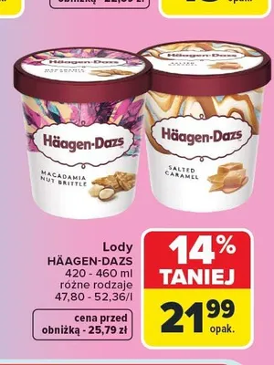 Lody Häagen-Dazs Macadamia Nut Brittle promocja w Carrefour