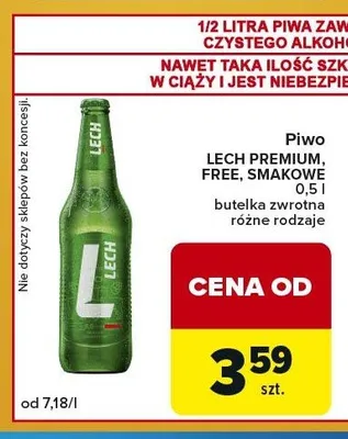Piwo bezalkoholowe Lech Free promocja w Carrefour Express