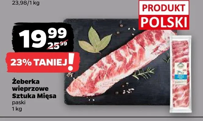 Żeberka wieprzowe paski promocja w Netto