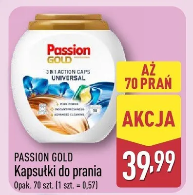 Kapsułki do prania 70 szt. Passion Gold promocja w Aldi