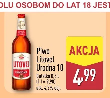 Piwo Litovel Urodna 10 promocja w Aldi