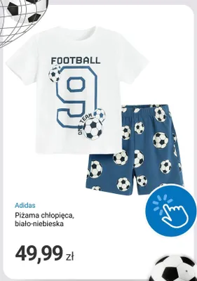 Piżama chłopięca Adidas biało-niebieska promocja w Smyk