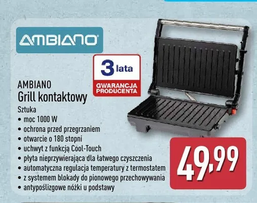 Grill kontaktowy Ambiano promocja w Aldi
