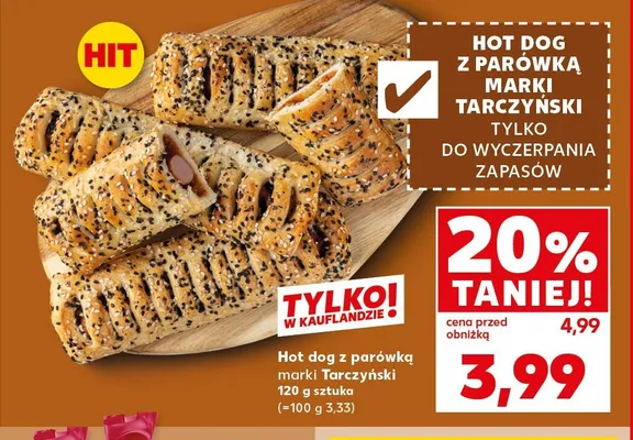 Hot dog z parówką Tarczyński promocja w Kaufland