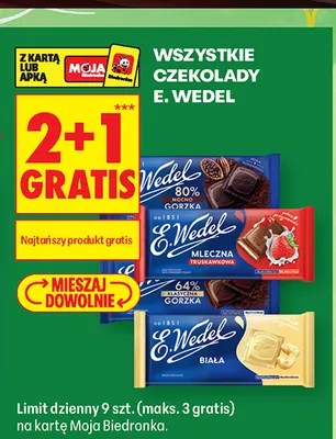 Czekolada mocno gorzka 80% E.Wedel promocja w Biedronka