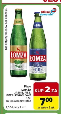 Piwo bezalkoholowe Łomża promocja w Carrefour Express