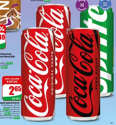 Napój gazowany Coca-Cola Original Taste promocja w Dino