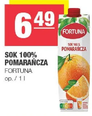Sok 100% pomarańczowy Fortuna promocja w SPAR