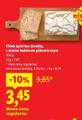 Chleb żytni bez drożdży z niskim indeksem glikemicznym promocja w Lidl