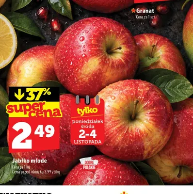 Jabłka młode polskie promocja w TOPAZ