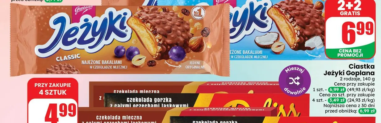 Ciastka Jeżyki Goplana promocja w Dino