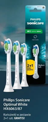 Końcówki Philips Sonicare Optimal White HX6063/87 3-pak promocja w Rossmann