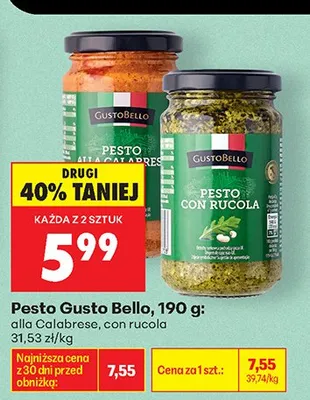 Pesto con rucola Gusto Bello promocja w Biedronka