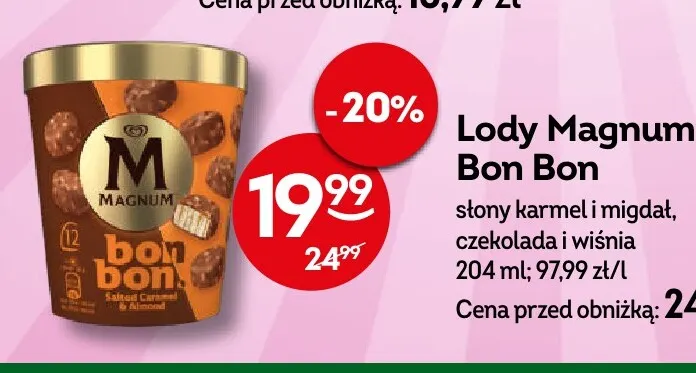 Lody Magnum Bon Bon czekolada i wiśnia promocja w Żabka
