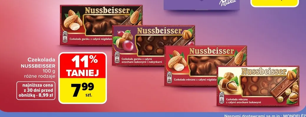Czekolada Nussbeisser gorzka z całymi migdałami promocja w Carrefour