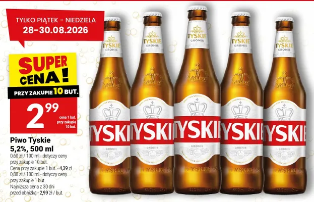 Piwo Tyskie Gronie 5,2% promocja w Twój Market