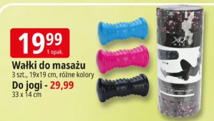 Wałki do masażu XQ Max 3szt. 19x19cm promocja w Leclerc