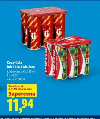 Napój gazowany Coca-Cola Zero 6-pak promocja w Lidl