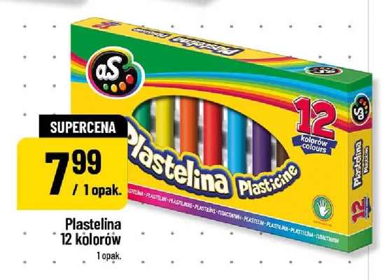 Plastelina 12 kolorów AS promocja w POLOmarket